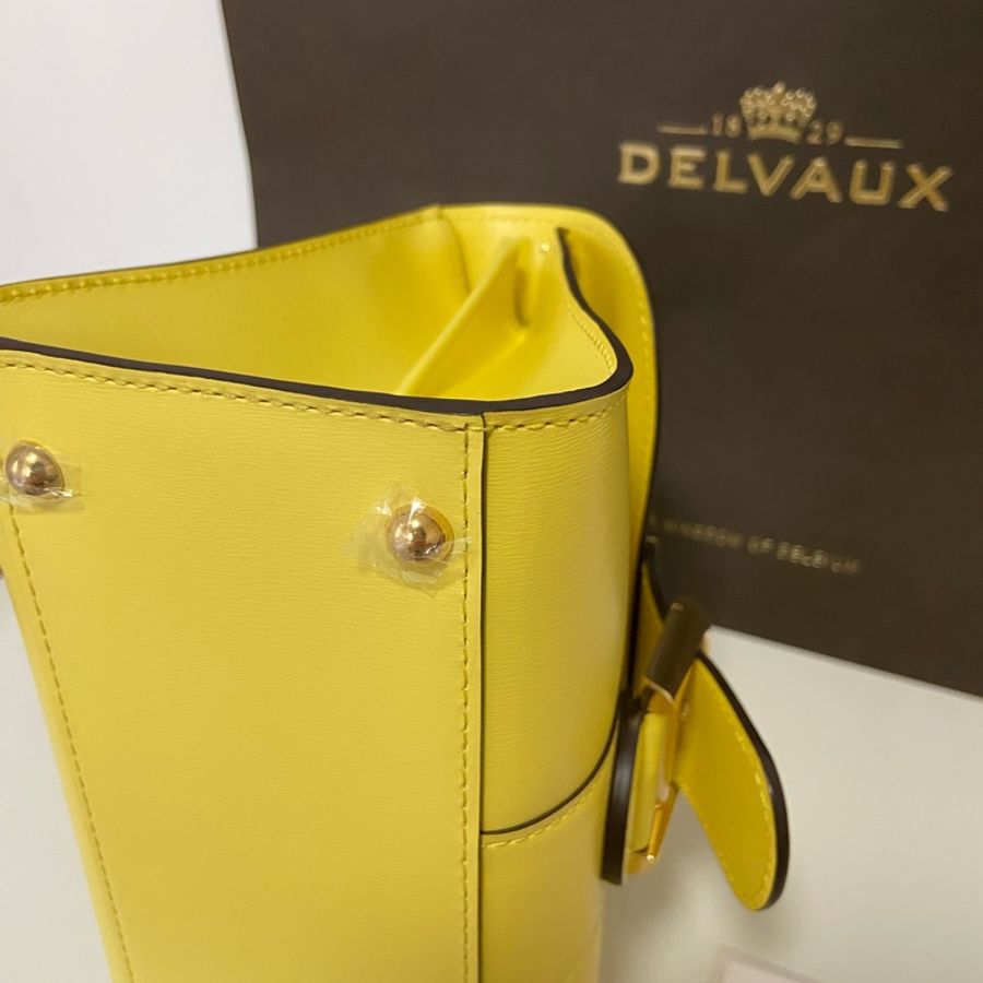 Delvaux Brillant mini雪糕黃 手提包配兩款肩背帶-8