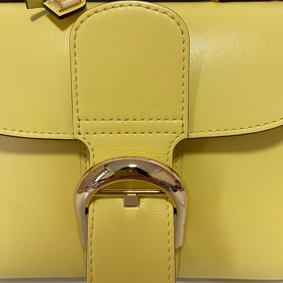 Delvaux Brillant mini雪糕黃 手提包配兩款肩背帶-14