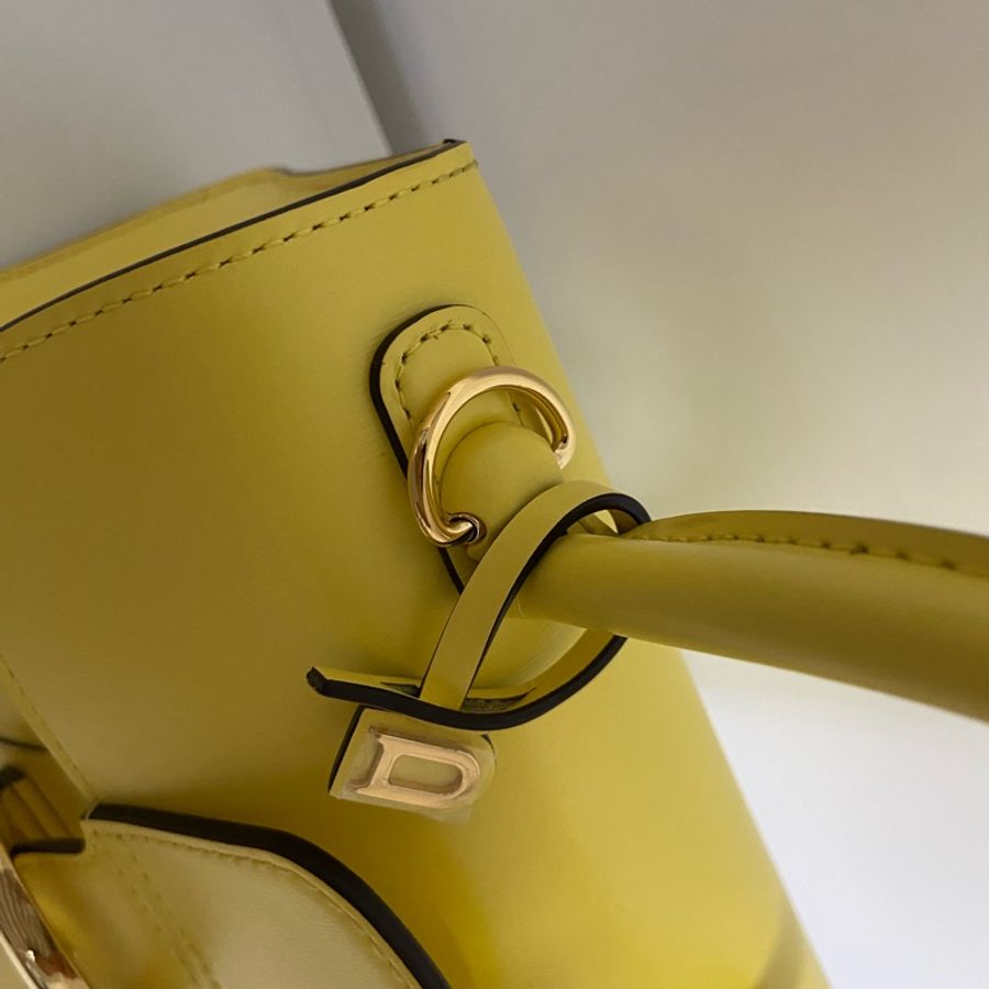 Delvaux Brillant mini雪糕黃 手提包配兩款肩背帶-15