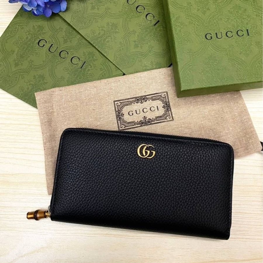 Gucci 專櫃款竹節拉鍊長夾❤️-0