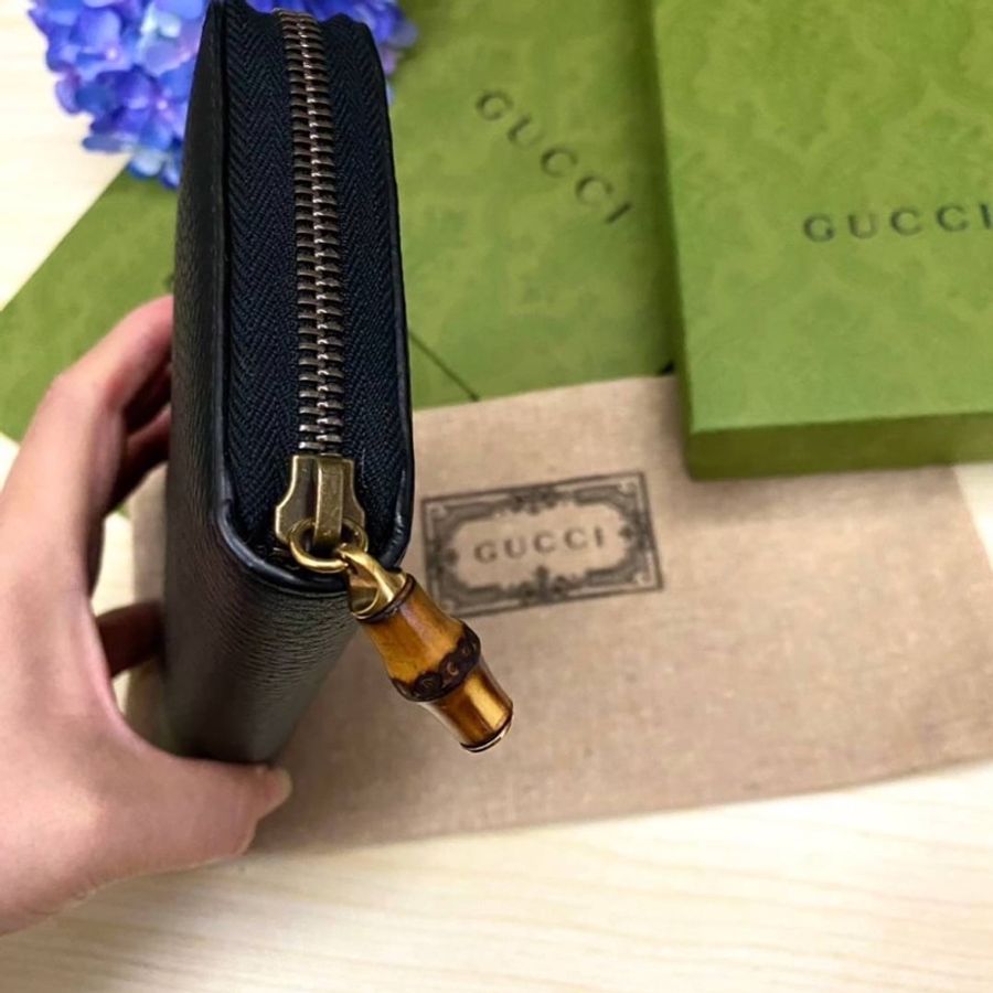 Gucci 專櫃款竹節拉鍊長夾❤️-4