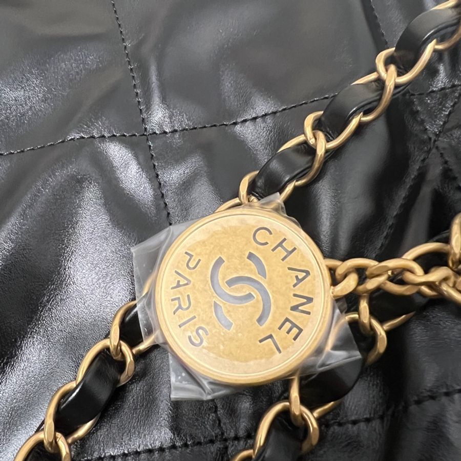 Chanel 22 黑金 中號 medium size-2