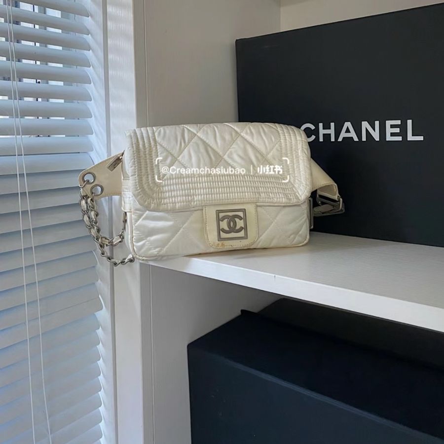 年底隨便賣）Chanel Vintage 運動方標系列 腰包 稀有-2