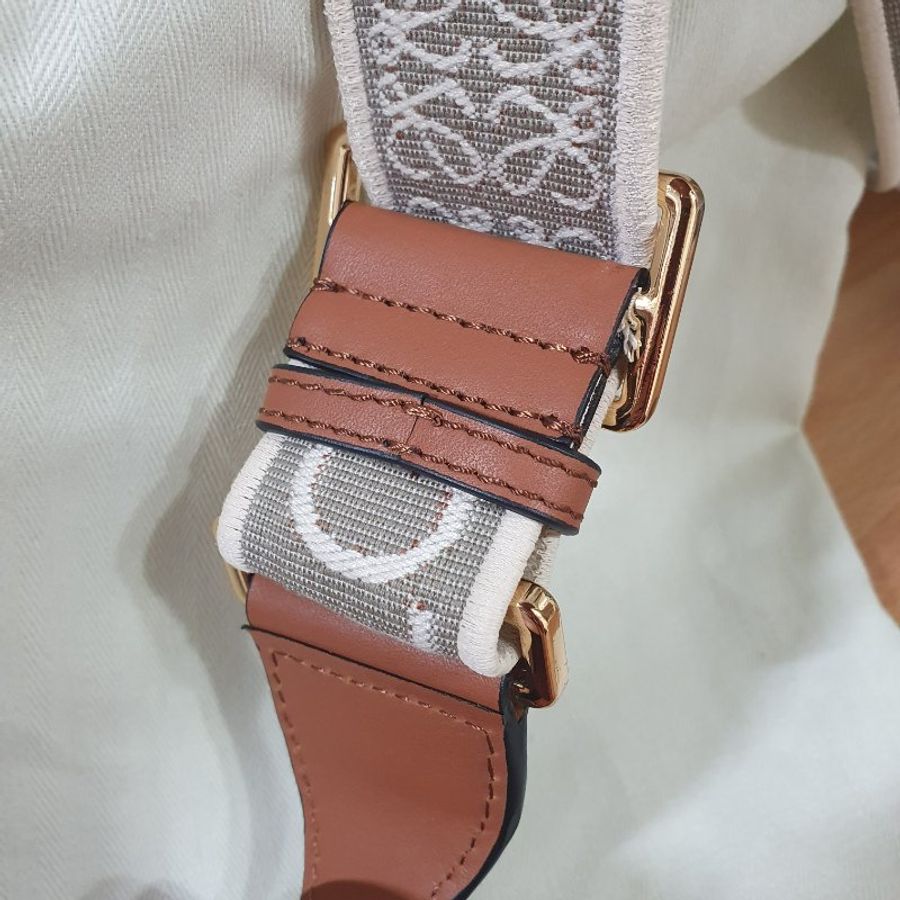 LOEWE Mini Gate Dual bag 棕褐色 焦糖色 緹花背帶 馬鞍包 肩背包-3