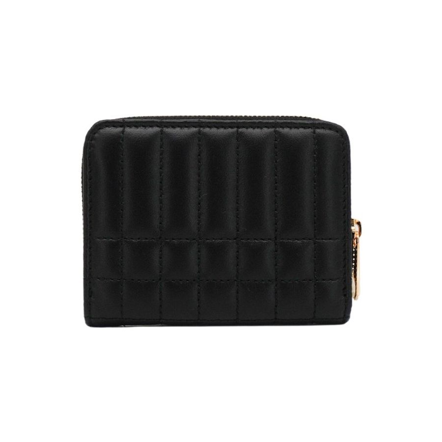 Burberry Lola TB金logo小羊皮縫線拉鍊零錢包(8062373-黑)-2