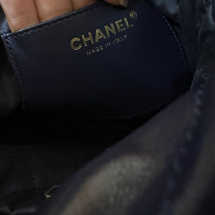 chanel 22bag mini藍金-13