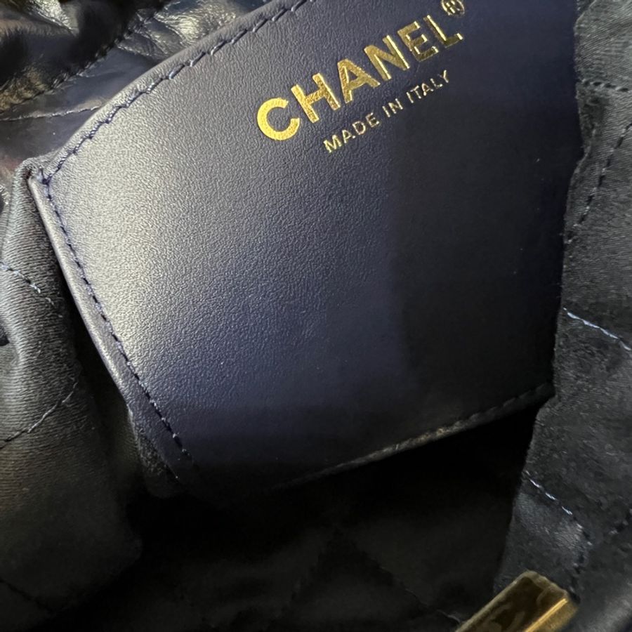 chanel 22bag mini藍金-14