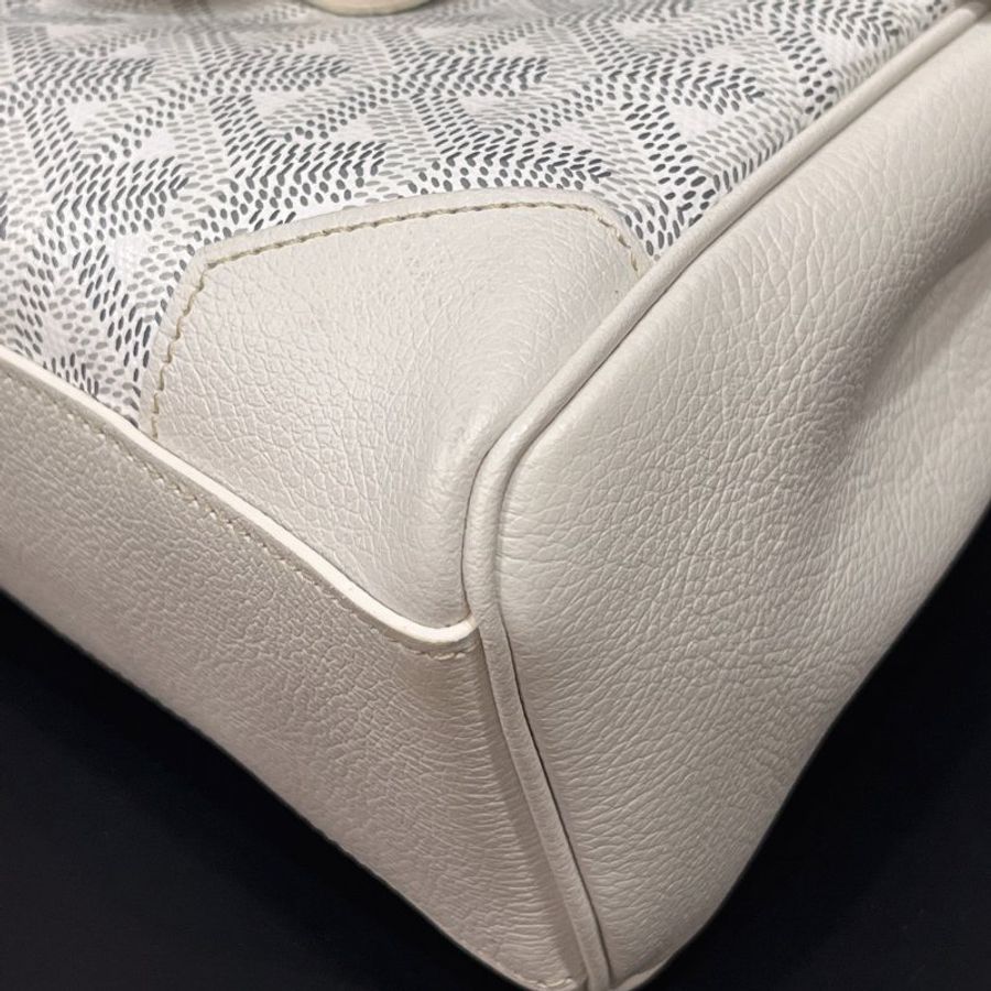 GOYARD 白色全皮 mini Saigon迷你西貢包/肩背包/手提包/斜背包/二用包-4