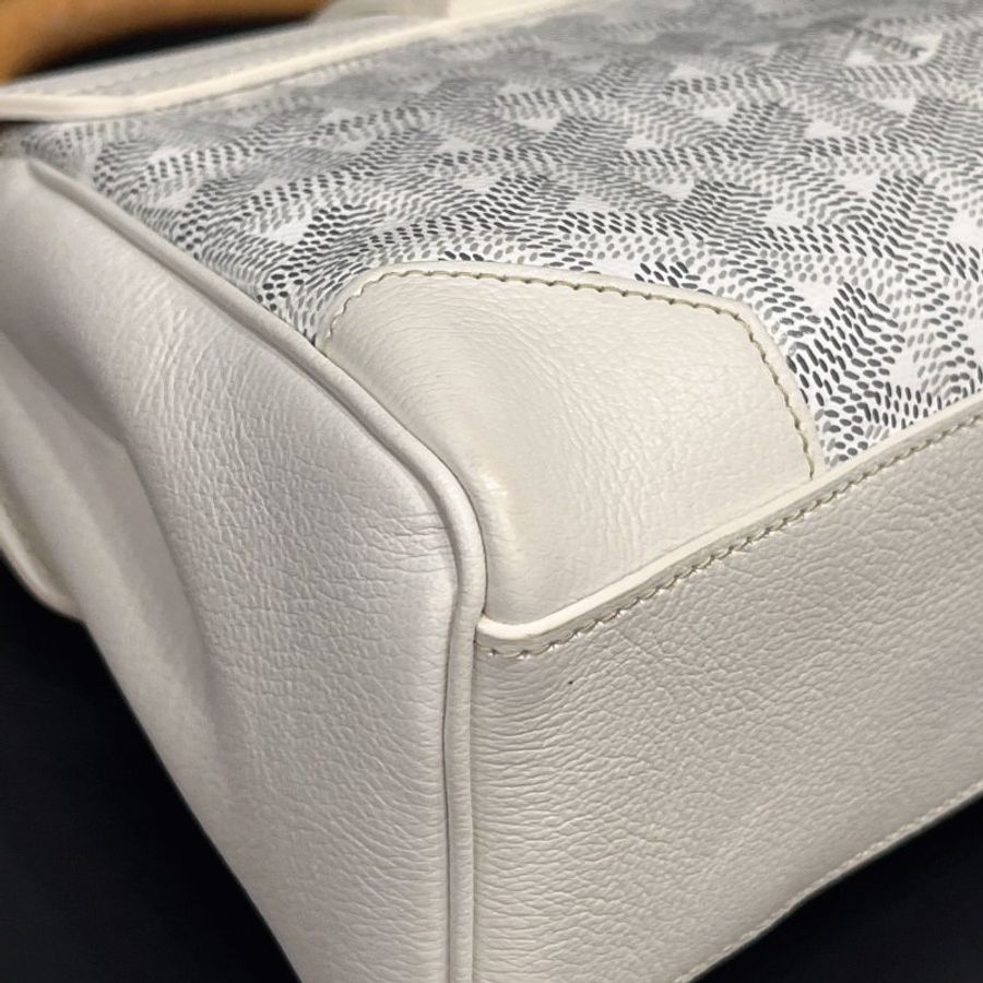 GOYARD 白色全皮 mini Saigon迷你西貢包/肩背包/手提包/斜背包/二用包-5