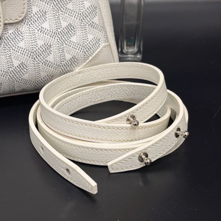 GOYARD 白色全皮 mini Saigon迷你西貢包/肩背包/手提包/斜背包/二用包-10