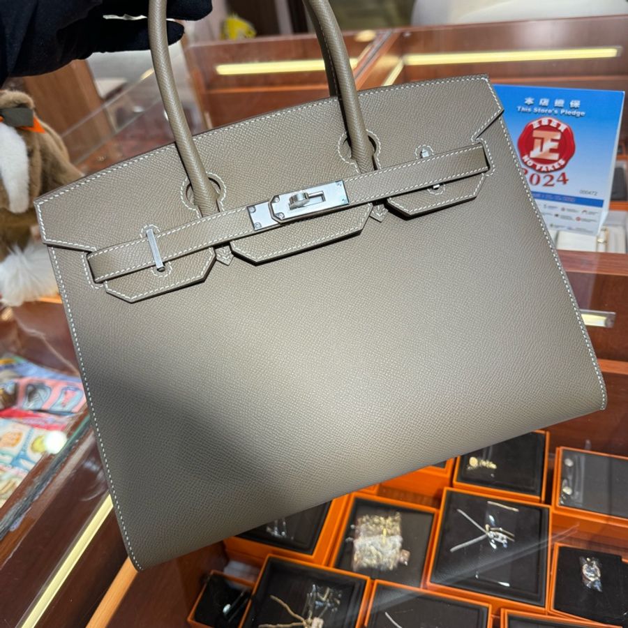 ✨持有正品正貨標籤公司✨Hermes Birkin 30 大象灰銀扣 B stamp-3