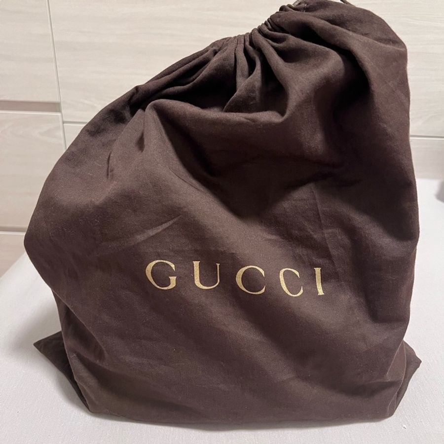 近全新 GUCCI 桃紅色兩用流蘇包 手提包 肩背包 側背包-3