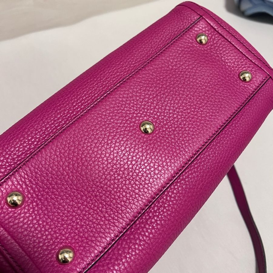近全新 GUCCI 桃紅色兩用流蘇包 手提包 肩背包 側背包-5