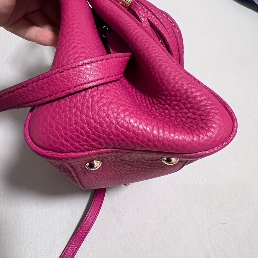 近全新 GUCCI 桃紅色兩用流蘇包 手提包 肩背包 側背包-6