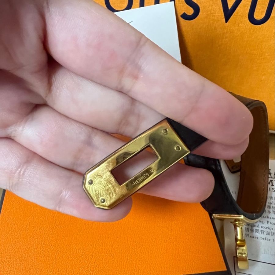Hermès 黑金Double Kelly皮手環-4