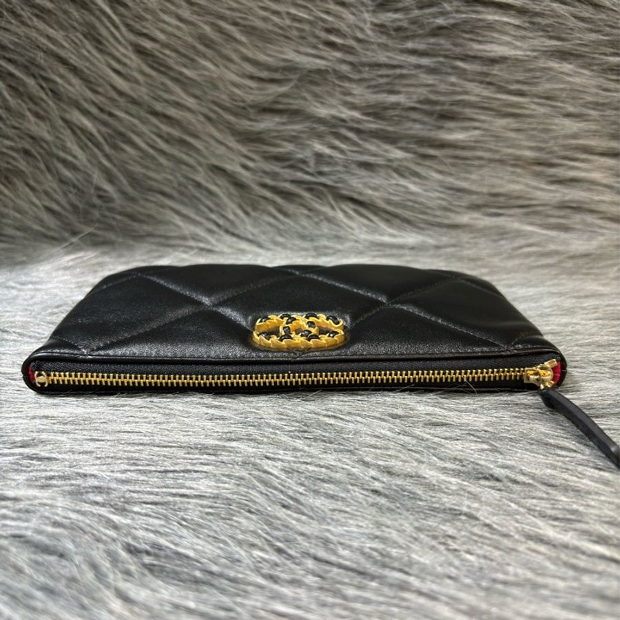 CHANEL AP1059 19包 黑色 羊皮 金釦 手拿包 長夾-4