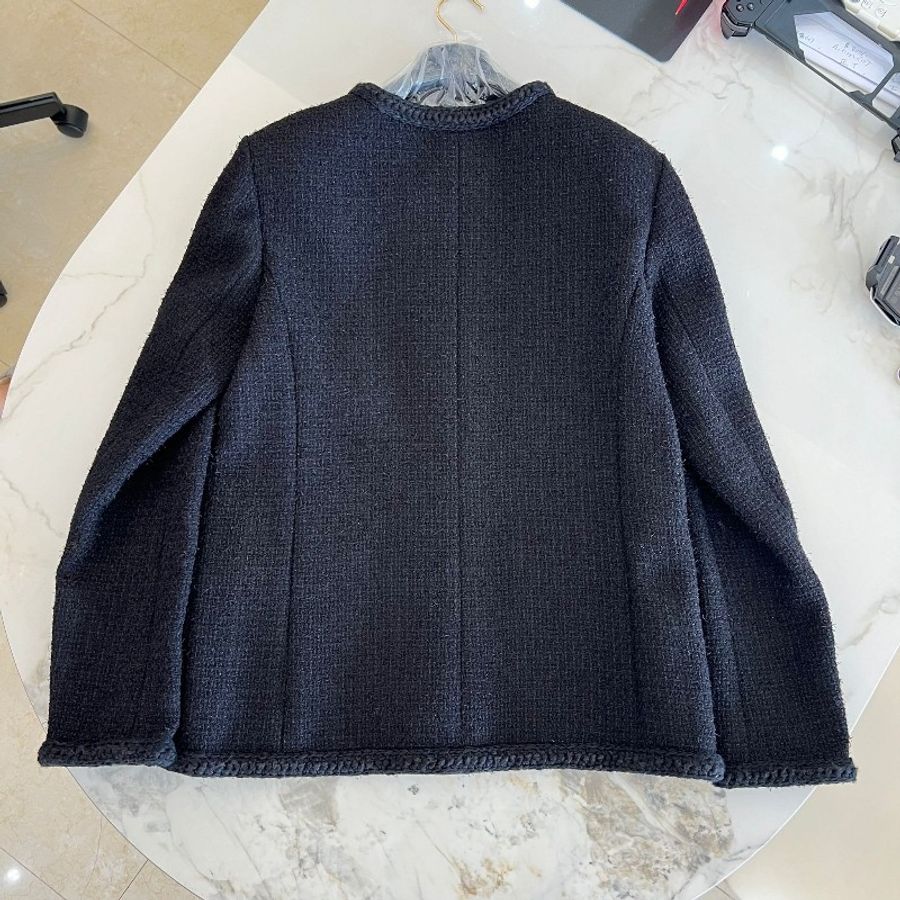 Chane黑色外套 Chanel 標誌性Logo帶鑽鈕扣 ,(23K系列)42碼-6