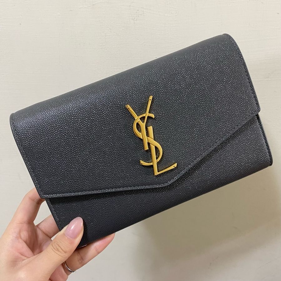 ysl 信封鏈條包 9.9新 深灰-0