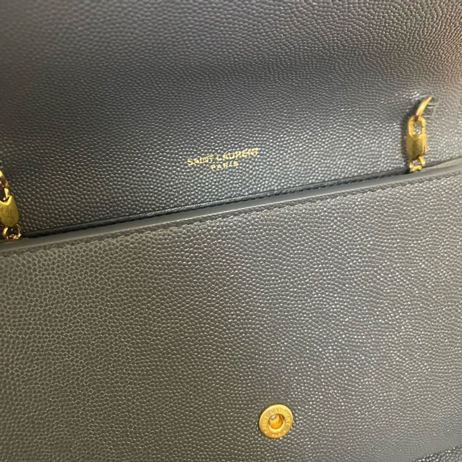 ysl 信封鏈條包 9.9新 深灰-4