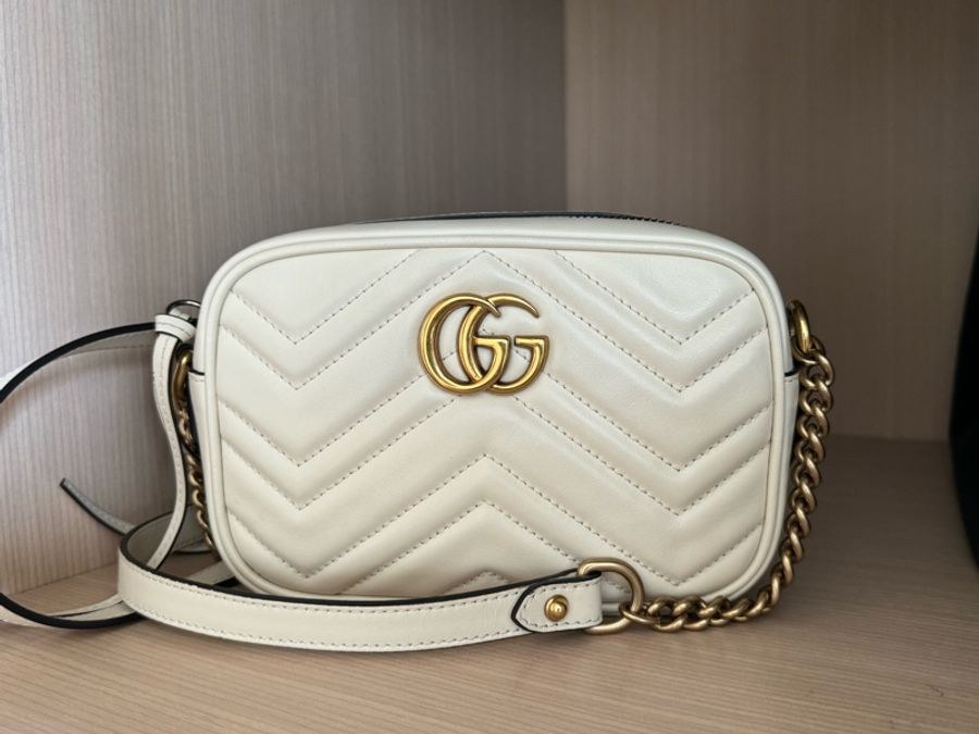 GG Marmont mini shoulder bag 奶油白 迷你相機包-1