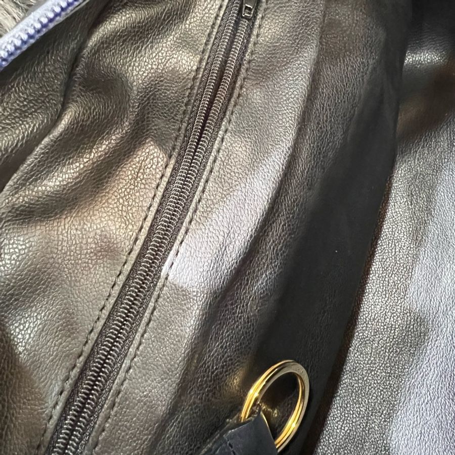 Dior 深藍色 金釦 Vintage 保齡球包 手提包 CD-8