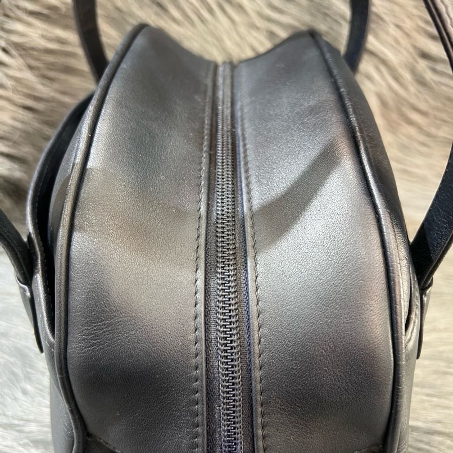 Dior 深藍色 金釦 Vintage 保齡球包 手提包 CD-15