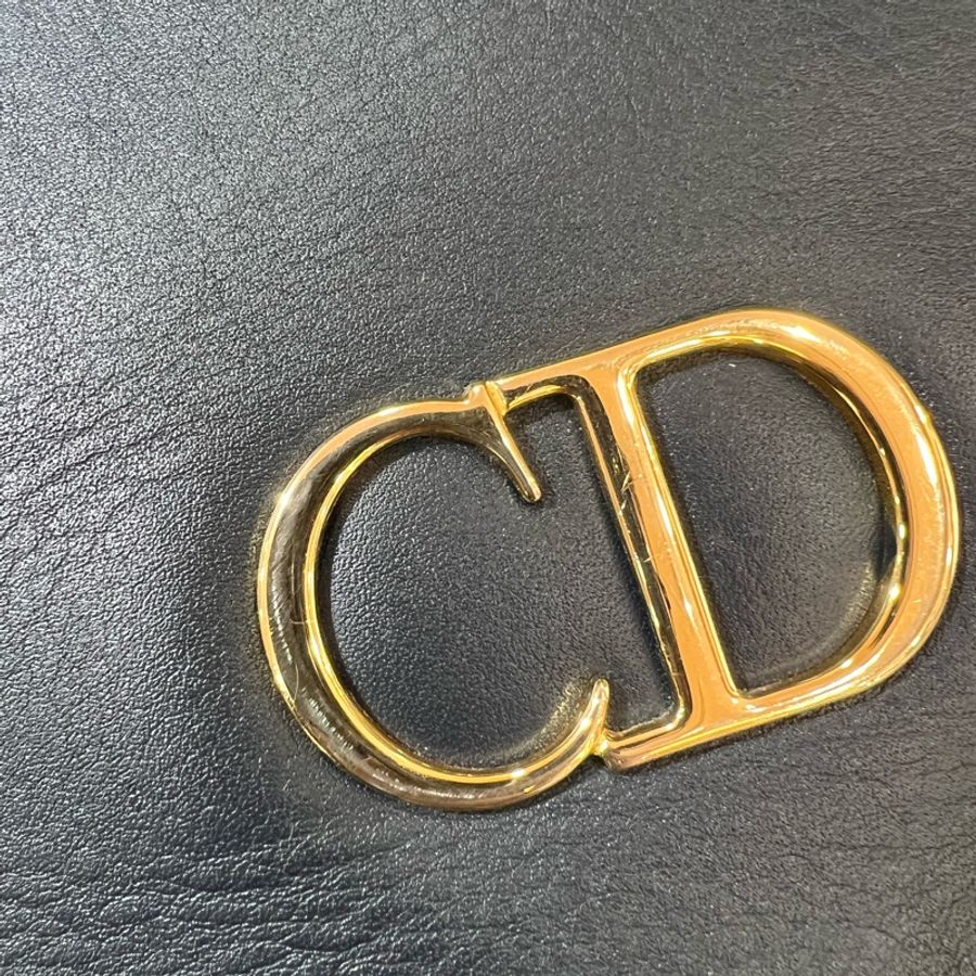 Dior 深藍色 金釦 Vintage 保齡球包 手提包 CD-17