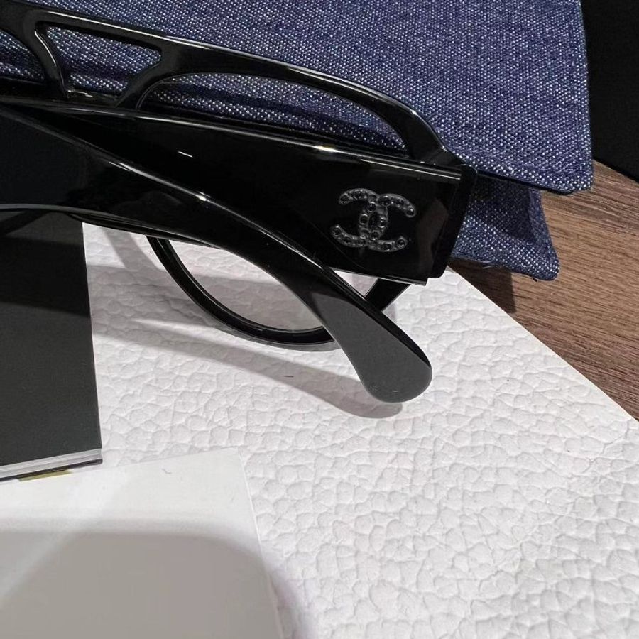 CHANEL 黑鑽平光眼鏡 可配度數全新全配-6