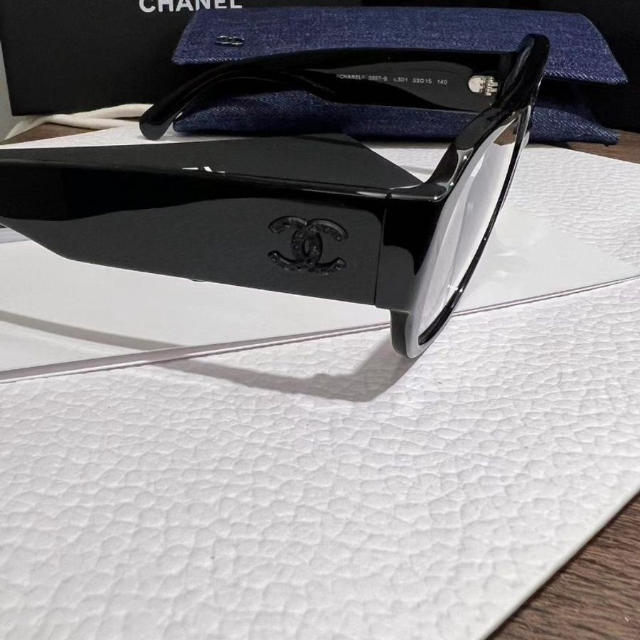 CHANEL 黑鑽平光眼鏡 可配度數全新全配-7