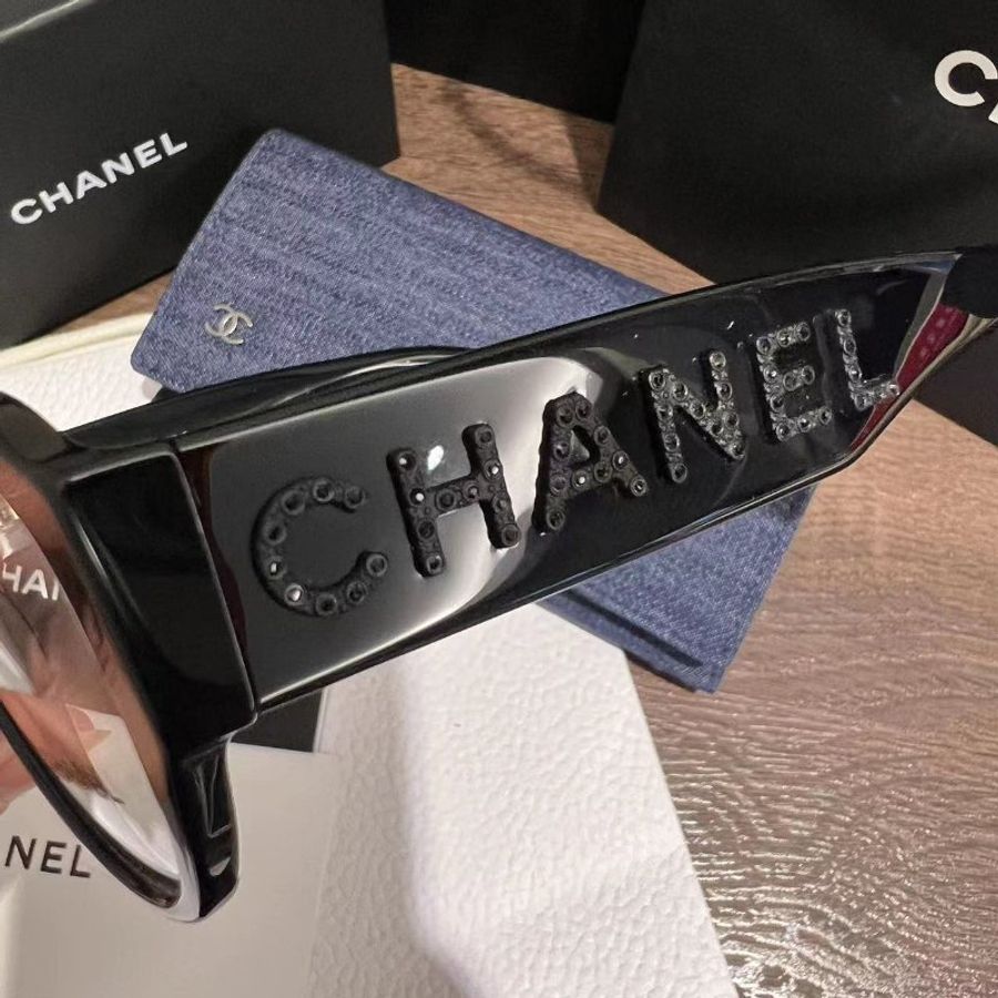 CHANEL 黑鑽平光眼鏡 可配度數全新全配-8