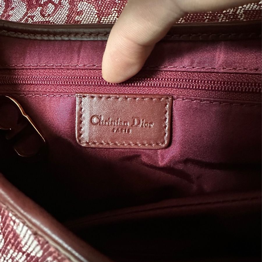 「全台最甜價❤️」Dior酒紅色馬鞍包 Dior saddle bag 中型款(95新)-7