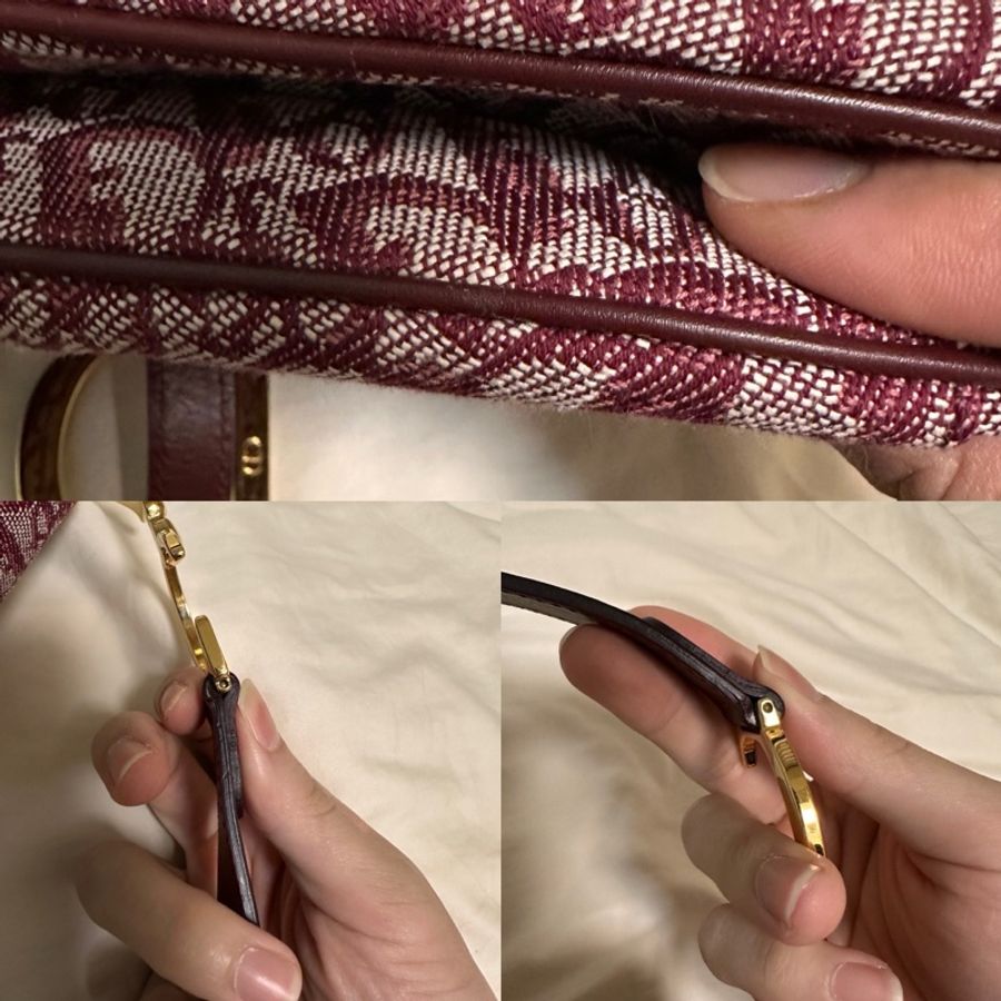 「全台最甜價❤️」Dior酒紅色馬鞍包 Dior saddle bag 中型款(95新)-11