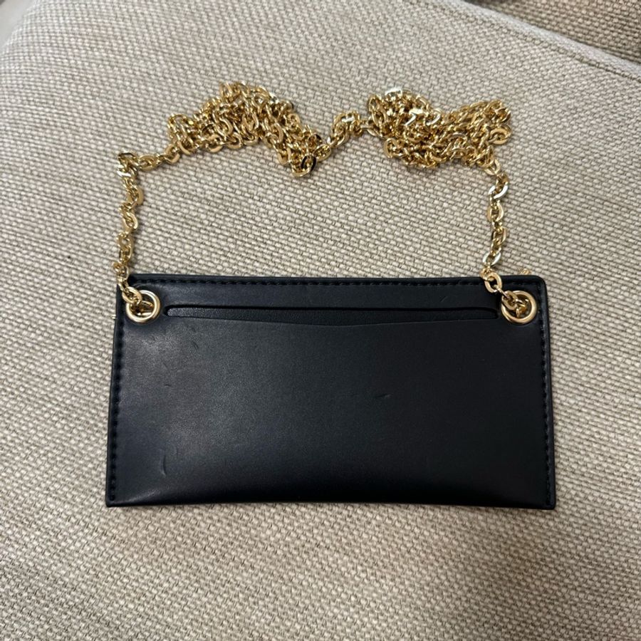 用過1次 近全新 YSL 黑色 絎縫 長夾 贈送WOC 改造鏈條組-7