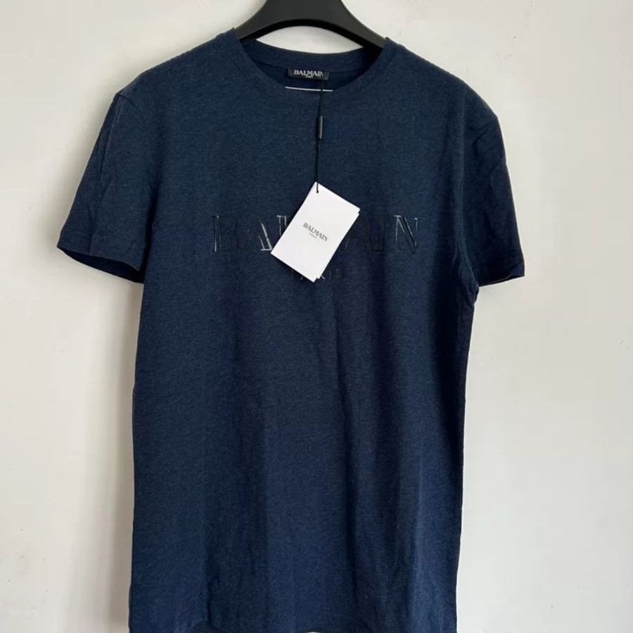 Balmain 湛藍色 短t S號 全新有吊牌-0