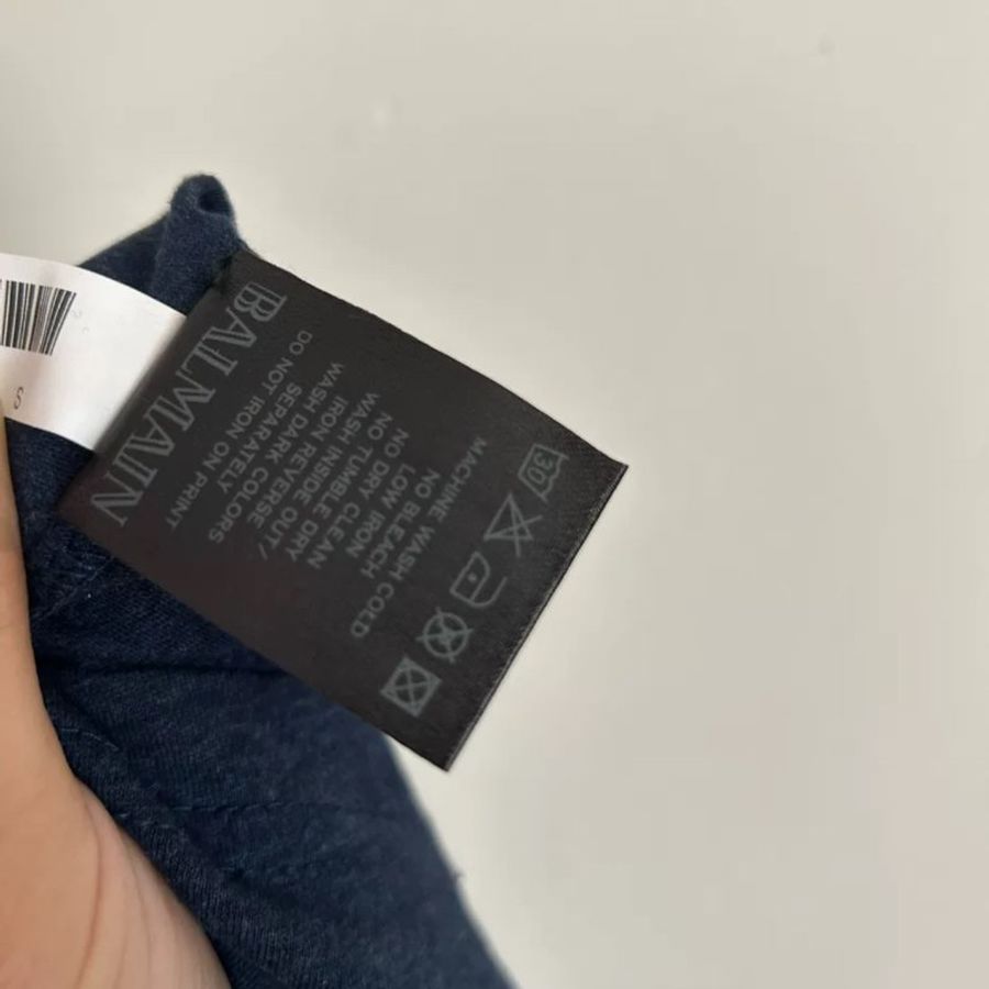 Balmain 湛藍色 短t S號 全新有吊牌-1