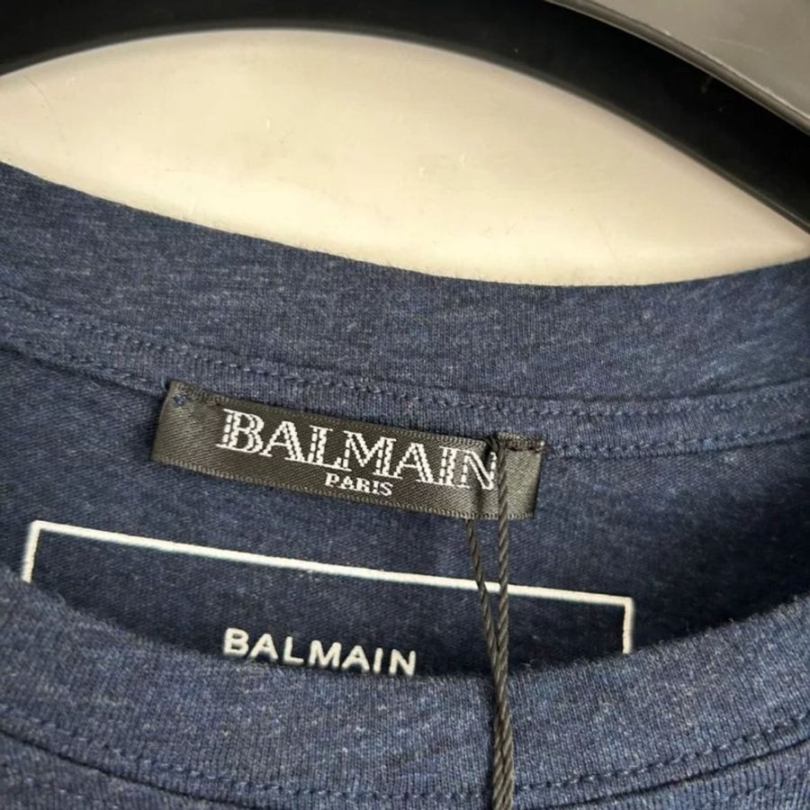 Balmain 湛藍色 短t S號 全新有吊牌-3