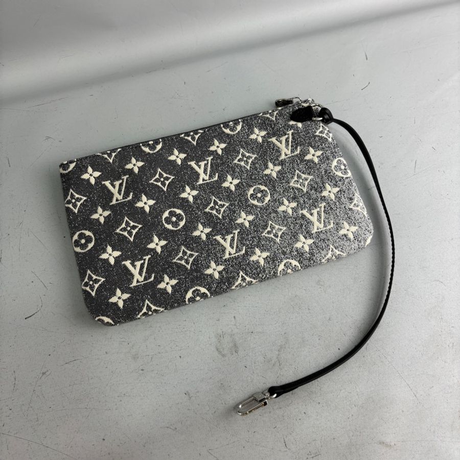 Louis Vuitton M21465灰漸層單寧原花Neverfull托特包-22