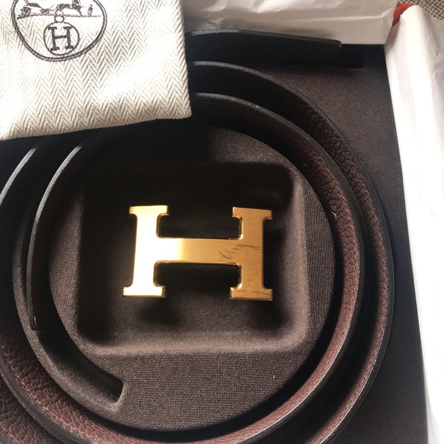 愛馬仕 拉絲扣H兩用皮帶-4