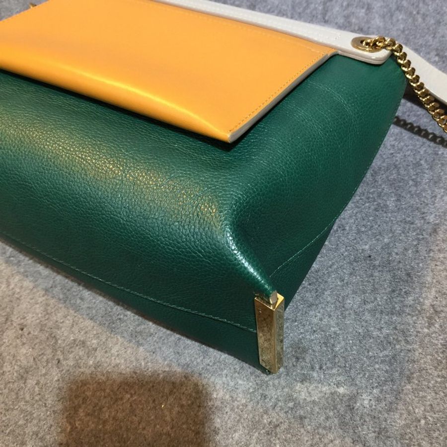 CHLOE 灰綠色 全皮 Clare medium bag 中款 鍊帶 側肩包/肩背包-8