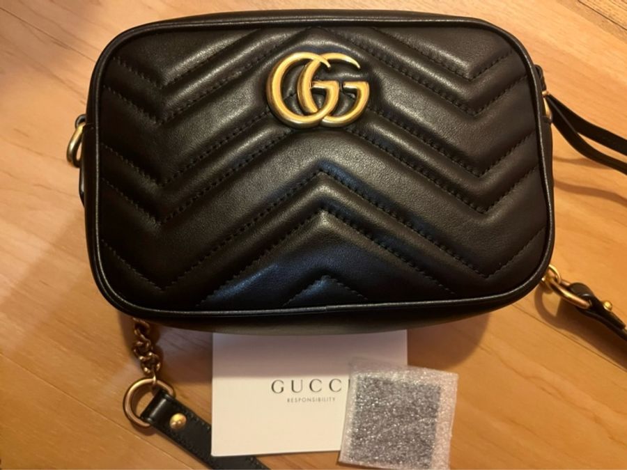 Gucci GG Marmont Mini 黑金-0