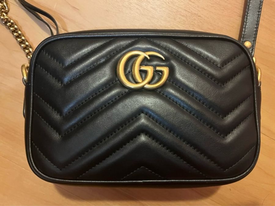 Gucci GG Marmont Mini 黑金-7