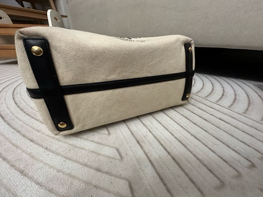 BURBERRY The Belt 中型 可拆萬用袋撞色拼接棉帆布托特包(自然色)-9