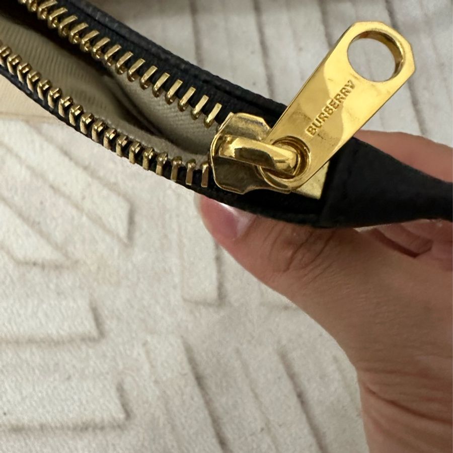 BURBERRY The Belt 中型 可拆萬用袋撞色拼接棉帆布托特包(自然色)-16