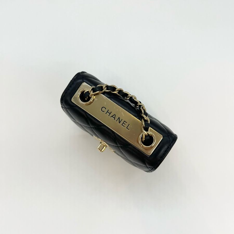CHANEL香奈兒黑色淡金釦trendy cc mini-4