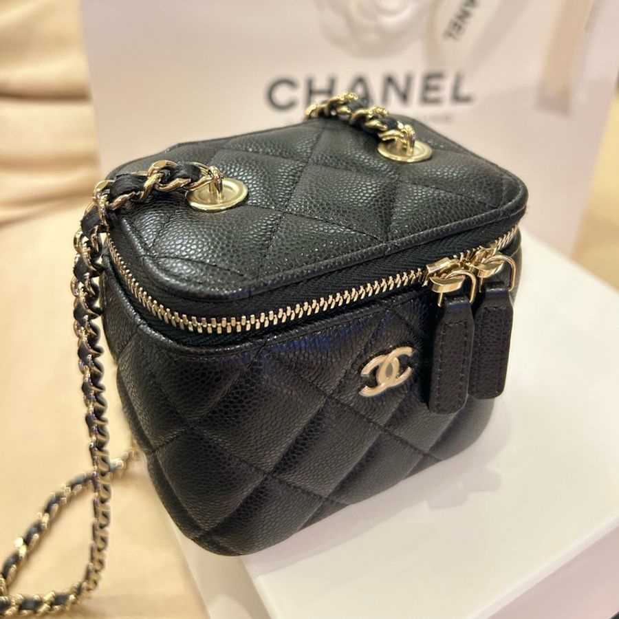 香奈兒 小化妝盒 荔枝皮 mini化妝小盒子 Chanel 小廢包 盒子包-2