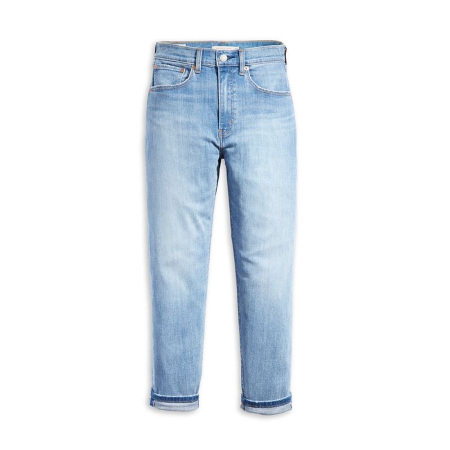 Levis 女款 高腰修身牛仔男友褲 / 精工淺色水洗 / 赤耳 及踝款-8