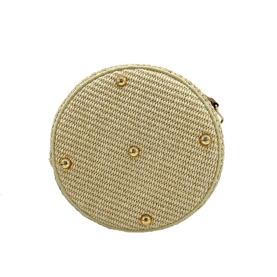 Fendi Step Out 草編拚帆布二用手提肩背水桶包-中(8BT364-米)-3