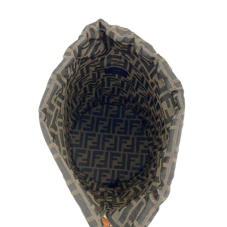 Fendi Step Out 草編拚帆布二用手提肩背水桶包-中(8BT364-米)-4