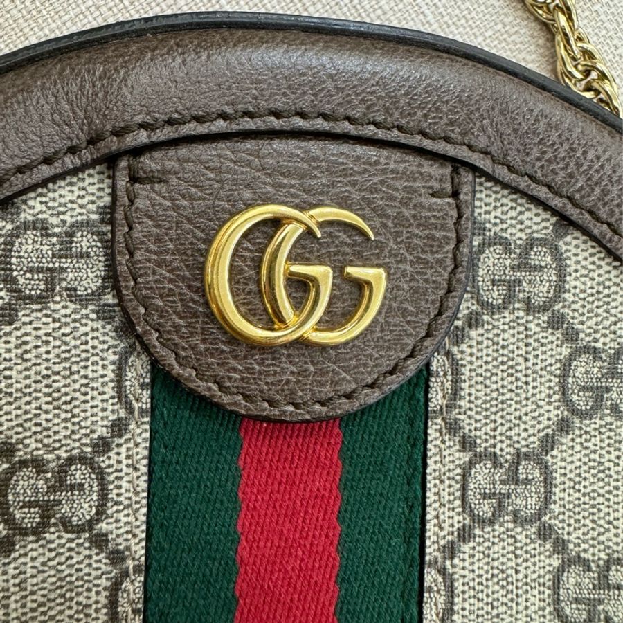 GUCCI Ophidia GG 滿版印花迷你圓餅包-4