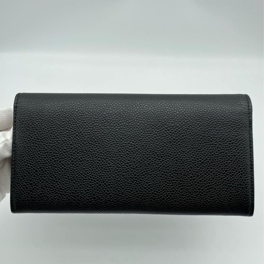 Chanel 魚子醬牛皮長夾 (燙銀字/銀扣)-3